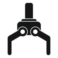 Industrial robot arm holding something with two claws vector