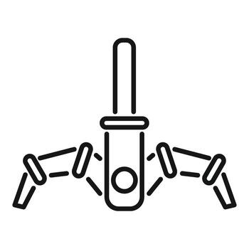 robótico brazo tomando muestra icono, laboratorio automatización concepto vector