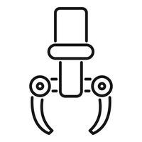 Industrial robot arm gripping mechanism holding tool vector