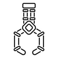 Simple icon of a robotic arm picking up an object vector