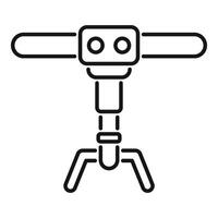 Robotic arm picking up object, automation icon, industrial equipment symbol vector