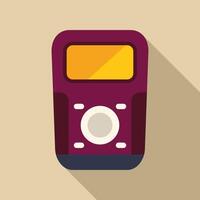 Purple and yellow music player displaying audio track vector