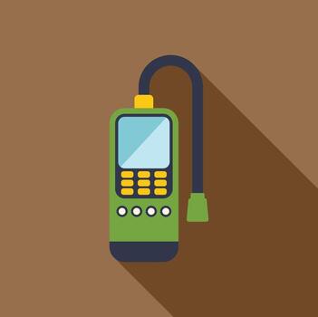 Gas detector device measuring methane level with sensor probe vector