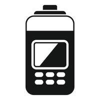 Electronic device showing blank screen and buttons for inputting data vector