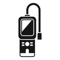 Electronic device measuring gas leaks with digital display and sensor vector