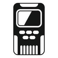 Electronic device showing blank screen with buttons for user interface vector