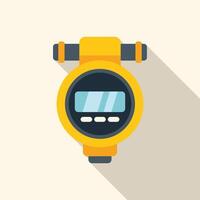 Water meter measuring water consumption with digital display vector