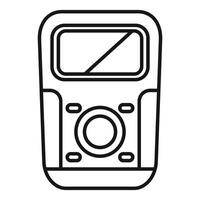 Electric meter showing power consumption data in simple line style vector