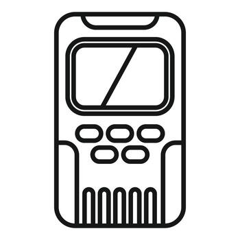 Electronic device showing blank screen with buttons and lines vector