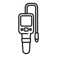 Digital depth gauge showing measurement icon outline style vector