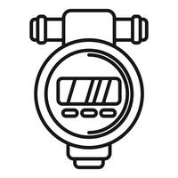 Digital water meter showing flow rate with buttons for control panel vector