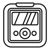 Electronic device with buttons and screen is recording data vector