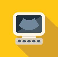 Ultrasound machine displaying sonogram on yellow background vector