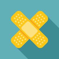 Two yellow bandages forming a cross showing first aid concept vector