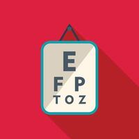 Snellen eye chart hanging on wall for vision examination vector
