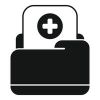 Medical folder icon representing healthcare data storage vector