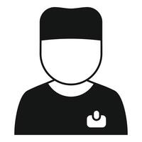 Doctor wearing uniform and badge icon simple style vector