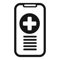 Smartphone showing online medical consultation app icon vector