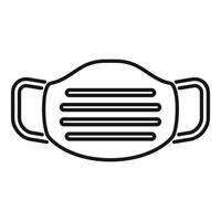 Medical face mask protecting from virus and pollution line icon vector