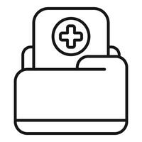 Medical folder icon representing healthcare information and data vector