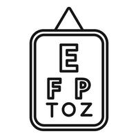 Snellen chart hanging on wall representing eyesight test vector