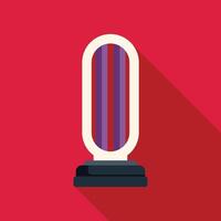 Modern trophy standing on red background with long shadow vector
