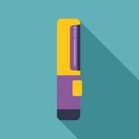 Closed colorful marker pen with cap on side creating long shadow vector