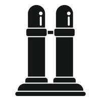 Double boiler machine making hot chocolate icon simple style vector