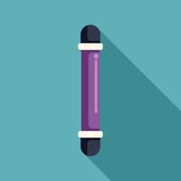 Purple electronic cigarette device with long shadow on turquoise background vector