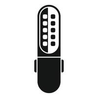 Electric toothbrush icon showing battery status, simple style vector