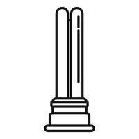 Fluorescent light bulb shining brightly in simple line style vector