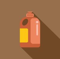 Plastic detergent bottle with blank label and long shadow vector