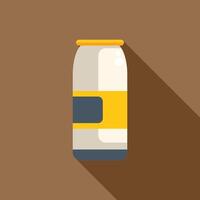 Aluminum can with yellow label is casting shadow on brown background vector