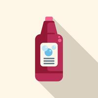 Red detergent bottle with bubbles icon showing cleaning concept vector