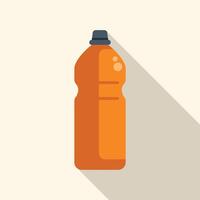 Orange plastic bottle with cap for water or juice is standing on white background vector