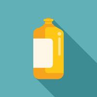 Yellow bottle packaging mockup with blank label on turquoise background vector