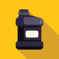 Large plastic bottle standing on yellow background with a long shadow vector