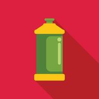 Green and yellow sports bottle casting shadow on red background vector