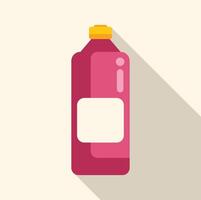 Pink bottle with yellow cap casting a shadow vector