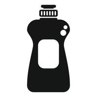 Black plastic detergent bottle with blank label for mockup vector