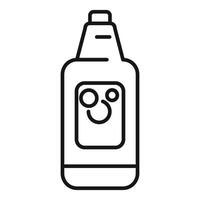 Minimalist icon of a detergent bottle with bubbles, suggesting cleaning and hygiene vector