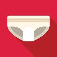 Adult diaper for incontinence issues with long shadow on red background vector