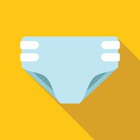 Baby diaper with elastic fasteners on yellow background vector