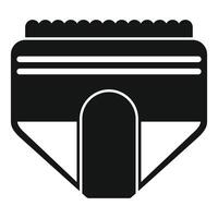 Baby diaper with elastic band icon, simple style vector