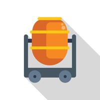 Concrete mixer standing on a building site for construction works vector