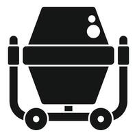 Concrete mixer machine mixing cement for construction icon vector