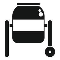 Simple black and white icon of a concrete mixer machine vector