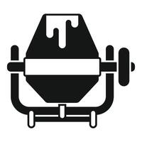 Concrete mixer rotating drum for mixing cement vector