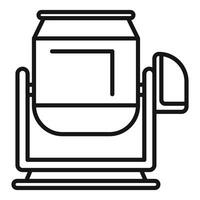 Concrete mixer machine mixing cement for construction building line icon vector
