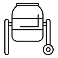 Concrete mixer machine working on construction site icon vector